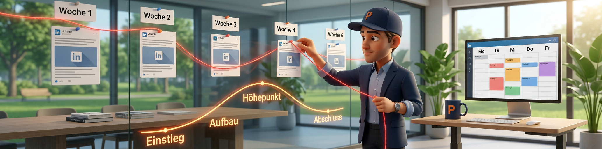 Paul plant einen Content-Arc mit Einstieg, Aufbau, Höhepunkt und Abschluss